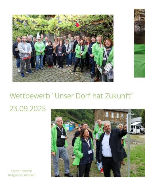 Gestern bekamen wir Besuch von der Jury für den Wettbewerb „Mein Dorf hat Zukunft“. Dies ist ein Wettbewerb, der das bürgerschaftliche Engagement in Dörfern fördert und zukunftsweisende Initiativen in den Bereichen Kultur, Wirtschaft, Ökologie und Bausubstanz würdigt. 🌱
Wir haben bereits auf Gemeindeebene überzeugt und durften zur Landesebene antreten. Gemeinsam präsentieren wir unsere Ideen für Rech und besuchten auch all diese Punkte. 📉
Nun heißt es Daumendrücken, dass wir uns auch für die Bundesebene qualifizieren können. 🍀