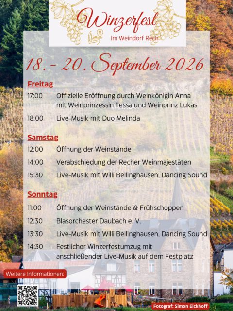 Wir freuen uns auf euch! 🍇
#weinfestrech #winzerfestrech #weindorfrech #winzer