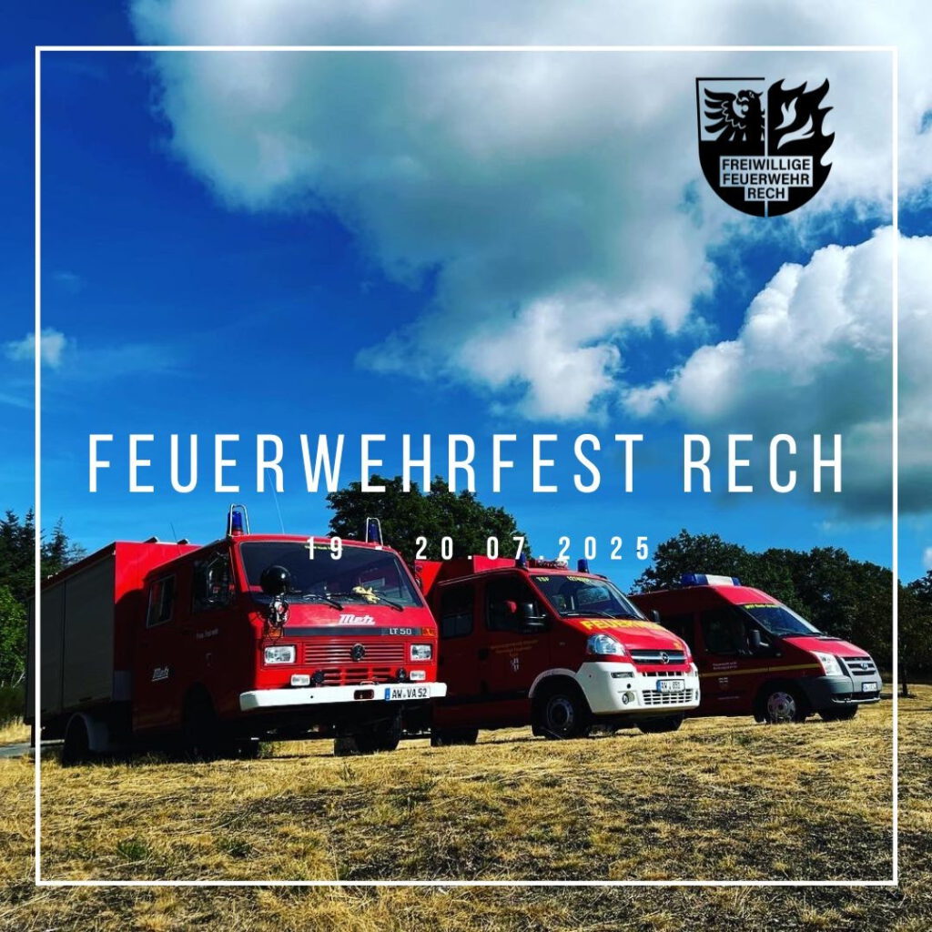 Vignette für das Feuerwehrfest Rech 2025.